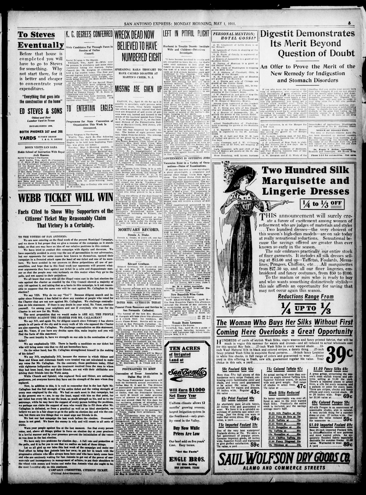 Newspapers1911 | SAN ANTONIO POLICE HISTORY ARCHIVE