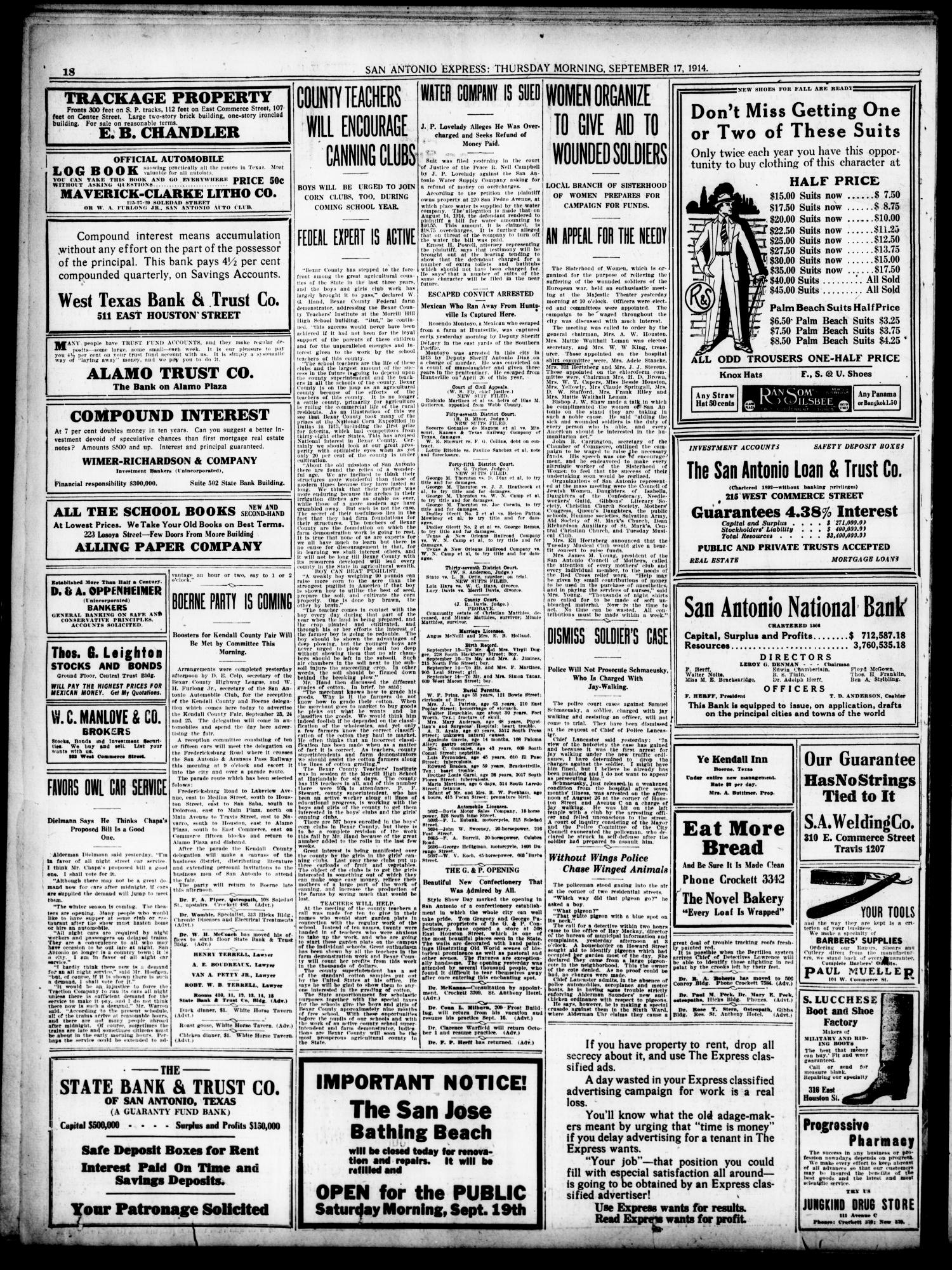 Newspapers1914 | SAN ANTONIO POLICE HISTORY ARCHIVE