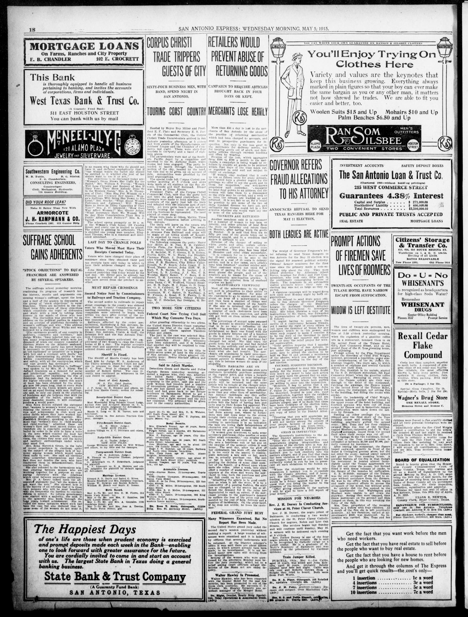 Newspapers1915 | SAN ANTONIO POLICE HISTORY ARCHIVE